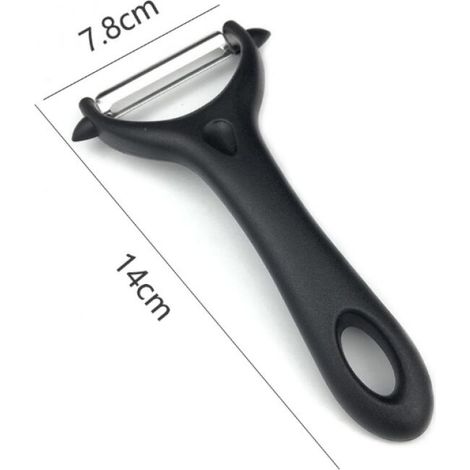 Lot de 2 Éplucheur Universel, Econome Legumes Inox Eplucheur Manuel Pomme de Terre Poignée Ergonomique, Couteau Cuisine avec Lame Tranchante pour Légumes Fruits(Noir, Vert) (1/3)