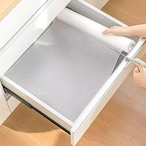 Tapis de tiroir transparent 30 x 500 cm - Tapis antidérapant en EVA découpable, antidérapant, imperméable et de qualité alimentaire - Idéal pour les tiroirs de cuisine, le réfrigérateur, les (1/5)