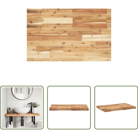 vidaXL Meuble en bois massif - Dessus de meuble de salle de bain finition à l'huile 100x50x4cm (1/5)