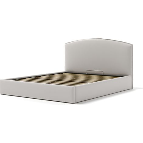letto matrimoniale contenitore "moon" in ecopelle bianco 160x190 cm