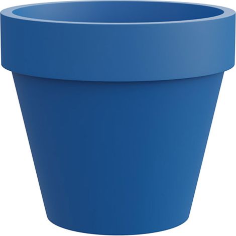 Vaso Rotondo Design Classico Indoor e Outdoor Tera Standard One Deep Sea Ø60,5 cm in Plastica Blu