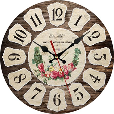 Horloge murale à quartz silencieuse (sans tic-tac), à piles, 30 cm (12 pouces) (1/5)