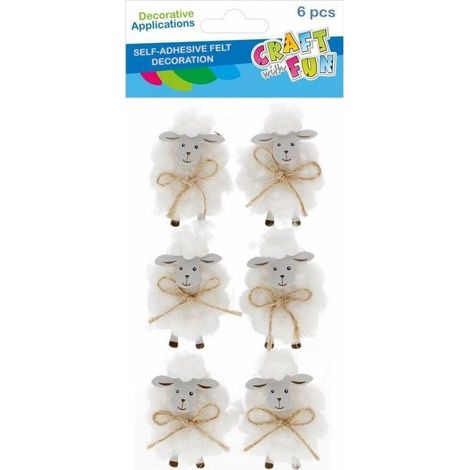 Set di 6 decorazioni natalizie in feltro bianco