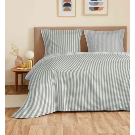Parure de draps 4 pièces "Vanessa" pour lit 140 x 190 cm Palerme Eucalyptus