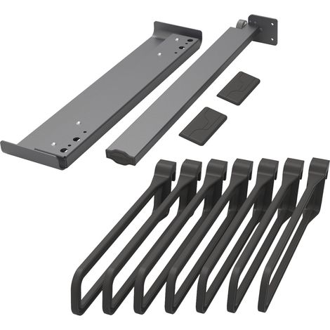 Kesseböhmer Conero Hosenauszug Basic mit 7 Hosenbügel, Stahl/Kunststoff schwarz (1/5)
