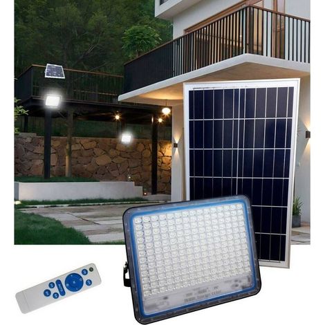 TRADE SHOP - Faro Led Con Pannello Solare Crepuscolare Da 300w + Telecomando Fb-58300 -