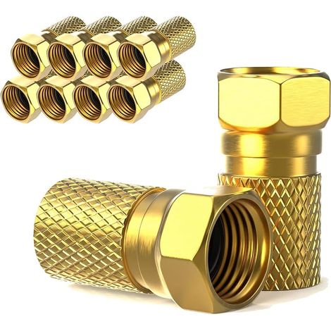 Connecteur F 7mm Fiche F Joint en caoutchouc Ecrou large pour câble d'antenne coaxial Câble coaxial SAT Installations BK LNB satellite à visser