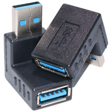 Abgewinkelter USB-Stecker auf USB-Buchse (Stecker auf Buchse), 90°-Winkel-USB-3.0-Stecker auf USB-Buchse, rechtwinkliges Verlängerungskabel, Konvertierungsstecker (1/4)
