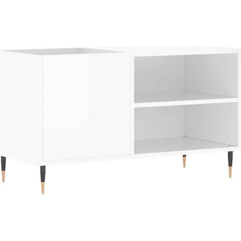 Armario para discos práctico y clásico 85 x 38 x 48 cm madera contrachapada blanco brillante 020049102 (1/5)