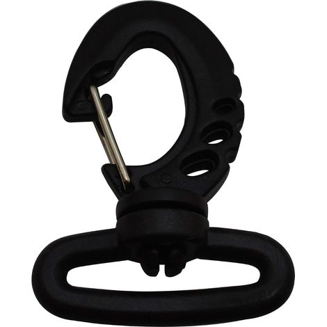 CSPARKV 5Pcs Mousqueton ovale pivotant en plastique noir avec fermoir mousqueton (1/3)