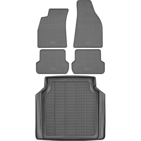 Set di tappetini in gomma per auto e tappetino per bagagliaio per Seat Exeo Kombi dal 2009 al 2013.