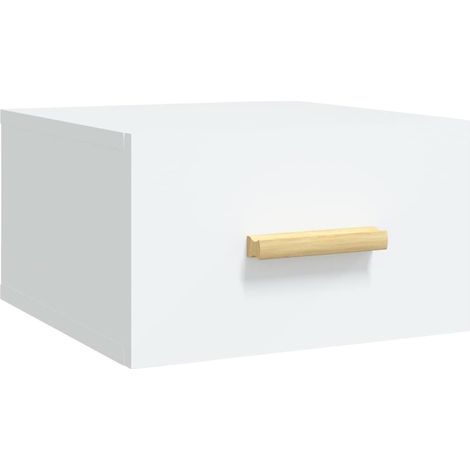Comodino sospeso con cassetto 35 x 35 x 20 cm multistrato bianco DEC034222