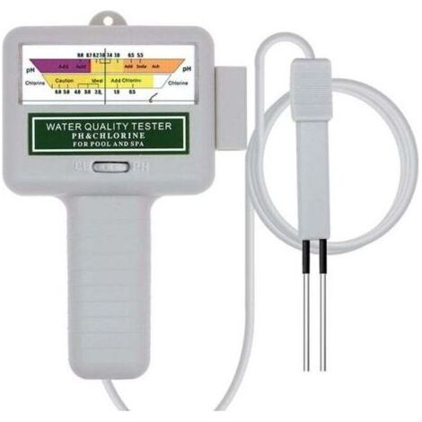 Testeur de qualité de l'eau, moniteur numérique portable, testeur de qualité de l'eau PH analysant le kit de test de piscine de chlore (blanc) (1/4)