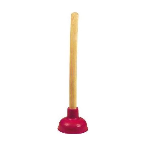 Ventouse en caoutchouc complète avec manche en bois - rouge diam 135 mm - Art N° 3102