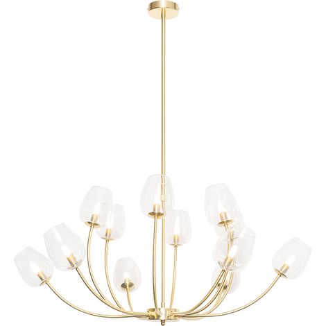 Classic Pendant Light Gold with Glass 12-Light - Elien