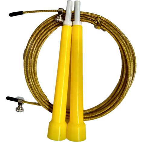 Corde à Sauter - Câble Acier Inoxydable Multi-brin - Poignées Nylon avec Roulements Précision - Intérieur Extérieur - 1 Pièce (1/5)