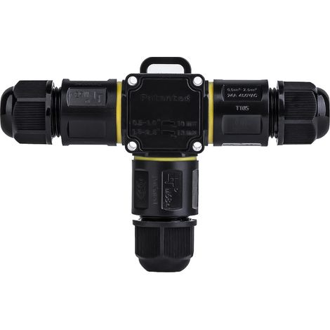 IP68 wasserdichter Kabelverbinder – T-Verteilerdose, 3-adriger wasserdichter Stecker – Gartenanschluss – 6–11 mm Kabelabzweig – Wasserdichtes externes Elektrogehäuse
