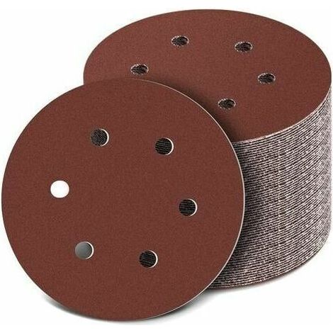 100pcs Abrasive Discs 40-800 Grit Size 150mm Sanding Disc Ideal for Sanding and Rust Removal (6 Polishing Holes) (1/5)