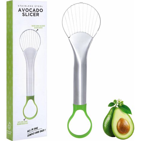 Trancheuse D'Avocat Polyvalent 2 en 1 Couteau à Avocat en Acier Inoxydable Facile à Peler pour Avocat Mango Papaya (1/5)