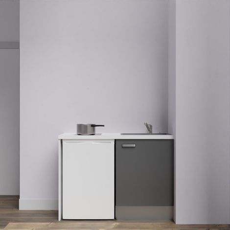 Kitchenette K08L-PT - 120 cm avec plan de travail et évier - emplacement frigo
