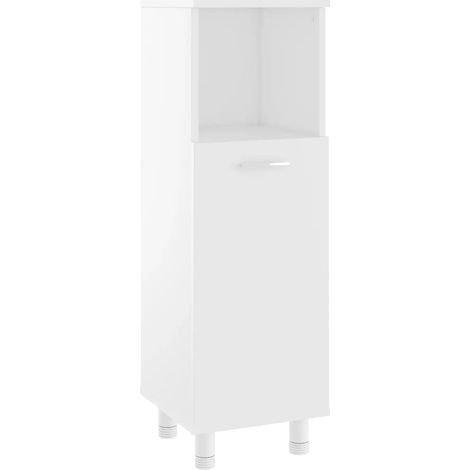 Elegante mobiletto da bagno con 3 scomparti 30 x 30 x 95 cm in legno composito bianco 020047719