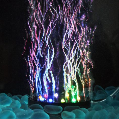 Lampe à bulles d'air submersible à 12 LED pour aquarium, idéale pour décorer un aquarium avec des tortues et des poissons. (1/4)