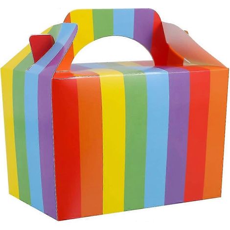 Lot de 20 boîtes en papier pour cadeaux de fête, motif arc-en-ciel, petites boîtes à gâteaux, snacks, etc. (1/5)