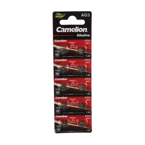 Pile bouton 1.5V 28mAh LR41/AG3 – V392AC – Lot de 10 pièces – Dimensions Ø7.9 x 3.6mm pour montres et appareils électroniques – Camelion - RI523 (1/2)