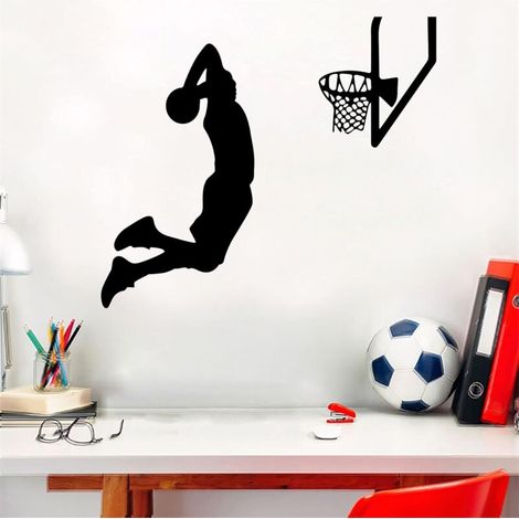 Boys Room Wall Stickers Basketball Pattern Wall Decals 61 x 51 cm (1/4)