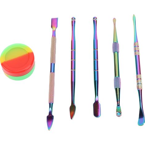 Ensemble de 6 outils de sculpture à double extrémité en acier inoxydable avec récipient en silicone (1/5)
