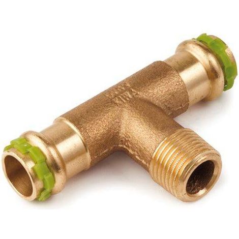 Kupfer Pressfitting Sudo-Press T-Stück Außengewinde 18 mm - 3/4" - 18 mm Kontur V DVGW