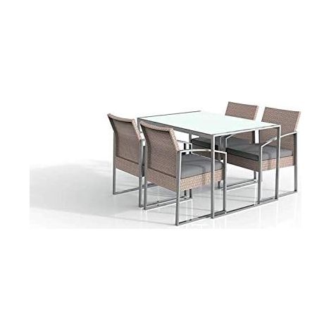 Garden Friend Set pranzo Bilbao Colore white Washed (1 tavolo 4 poltrone)
