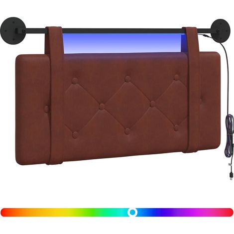 Maison Exclusive - Testiera sospesa Con luce LED Marrone Lucido PU Antico (1/5)