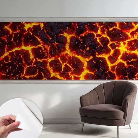 Papier peint adhésif décoratif avec colle pour salon chambre à coucher et bureau Design moderne et facile à poser Magma puissant 250x104 cm (1/5)