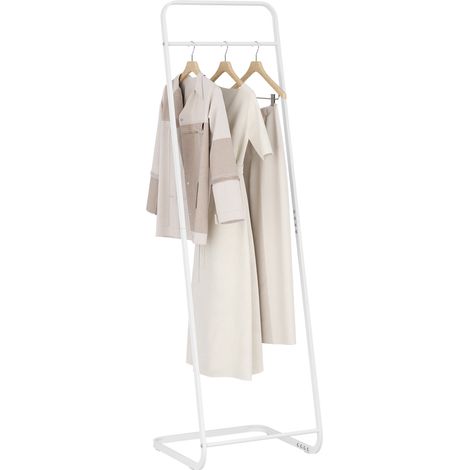 Porte Manteau WOLTU, 40x40x140cm, Tringle Vêtement, Porte Vêtement en Métal, Blanc (1/5)