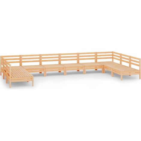 Maison Exclusive - 10-tlg. Garten-Lounge-Set Massivholz Kiefer (1/5)