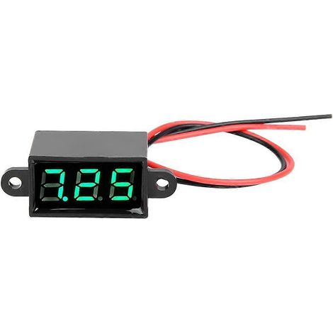 Digitales Voltmeter 0,28 Zoll Zweidraht DC 3,0-30 V LED-Anzeige Spannungsmesser Wasserdicht (Grün)