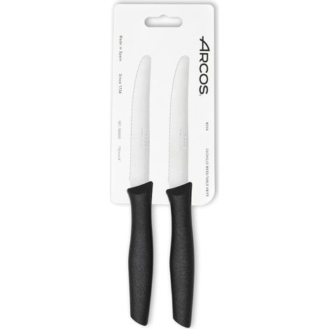 Juego de 2 Cuchillos de Mesa Perlados Arco Serie Nova para cortes precisos y mangos ergonomicos