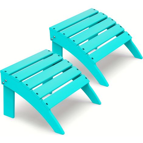 Pouf Adirondack 1 ou 2 pièces. Repose-pieds pliable en PEHD pour chaises extérieures. Résistant aux intempéries. Pour terrasse, patio, piscine, jardin. 50 cm. Portable, durable, léger. (1/5)