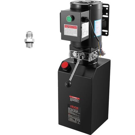 VEVOR 14 Qt Hydraulikaggregat einfachwirkende Stahlpumpe für Kippanhänger, 22 MPa max. Entlastungsdruck & 6,3 L/min Durchflussrate, Hydraulikpumpe mit Metallbehälter zum Anheben von Kippanhängern (1/5)