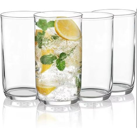 Highball Glasses, Collins Clear Plastic Drinking Cups, Reusable Tableware Tumbler for Beer, Juice, Milk, Mojito (1/5)