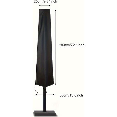 Housse pour parasol extérieur de jardin et terrasse, Housse anti-poussière et anti-UV, 6 tailles disponibles, À fermeture éclair, 6,0 x 0,82 x 1,15 pieds (1/5)