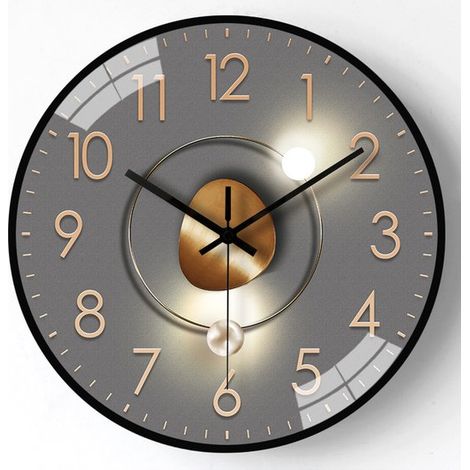 Horloge murale moderne – 20 cm – Silencieuse – Noir et blanc – Salon et bureau (1/5)