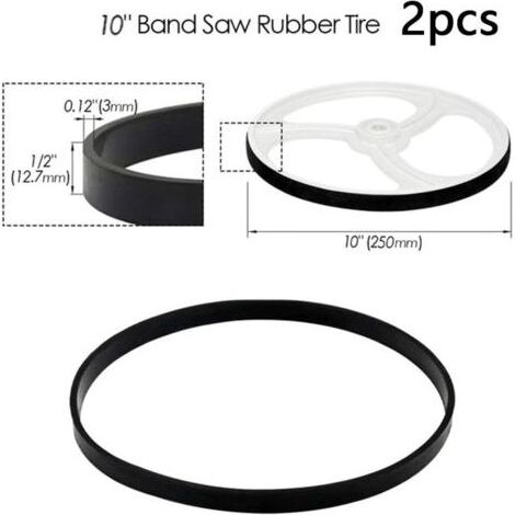 Sunxury – Lot de 2 courroies de transmission en caoutchouc – Accessoires pour scie à ruban – Pour roues de 205 mm et 250 mm – Résistance à l'usure