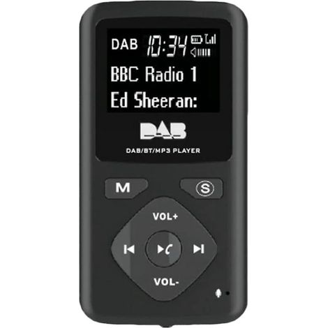 Dab/Dab Digital Radio Bluetooth 4.0 Personal Pocket FM Mini Portable Radio Headphones MP3 -USB