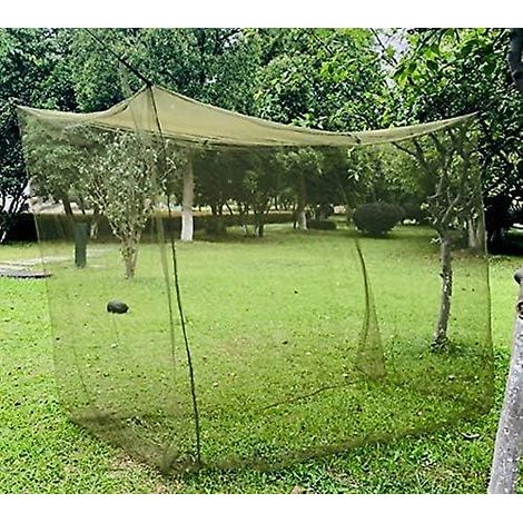Moustiquaire portable militaire vert kaki, moustiquaire tactique de camping pour lit simple, filet anti-insectes résistant, abri léger pour extérieur, taille twin, équipement de survie. (1/2)