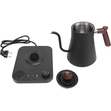Bouilloire électrique à col de cygne 1200 W en acier inoxydable 304 avec contrle précis de la température, théière pour verser sur le café avec écran LCD, minuterie pour la maison, prise UE noire 220 (1/5)
