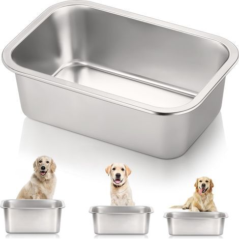 Grande gamelle pour Chien en Acier Inoxydable – Capacité de 5 litres – Utilisation en intérieur/extérieur – Chiens de Taille XL
