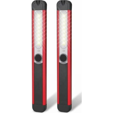 2pcs Lampe de Travail USB Rechargeable Lampe Inspection COB Torche Lampe de poche LED Ultra Puissante Camping Lampe pour Auto Garage Atelier bricolage avec clip magnétique (1/5)