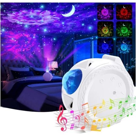 1 veilleuse 3-en-1, commande tactile et vocale, lampe lune/étoile/aqua, pour chambre d'enfant ou salle à coucher
